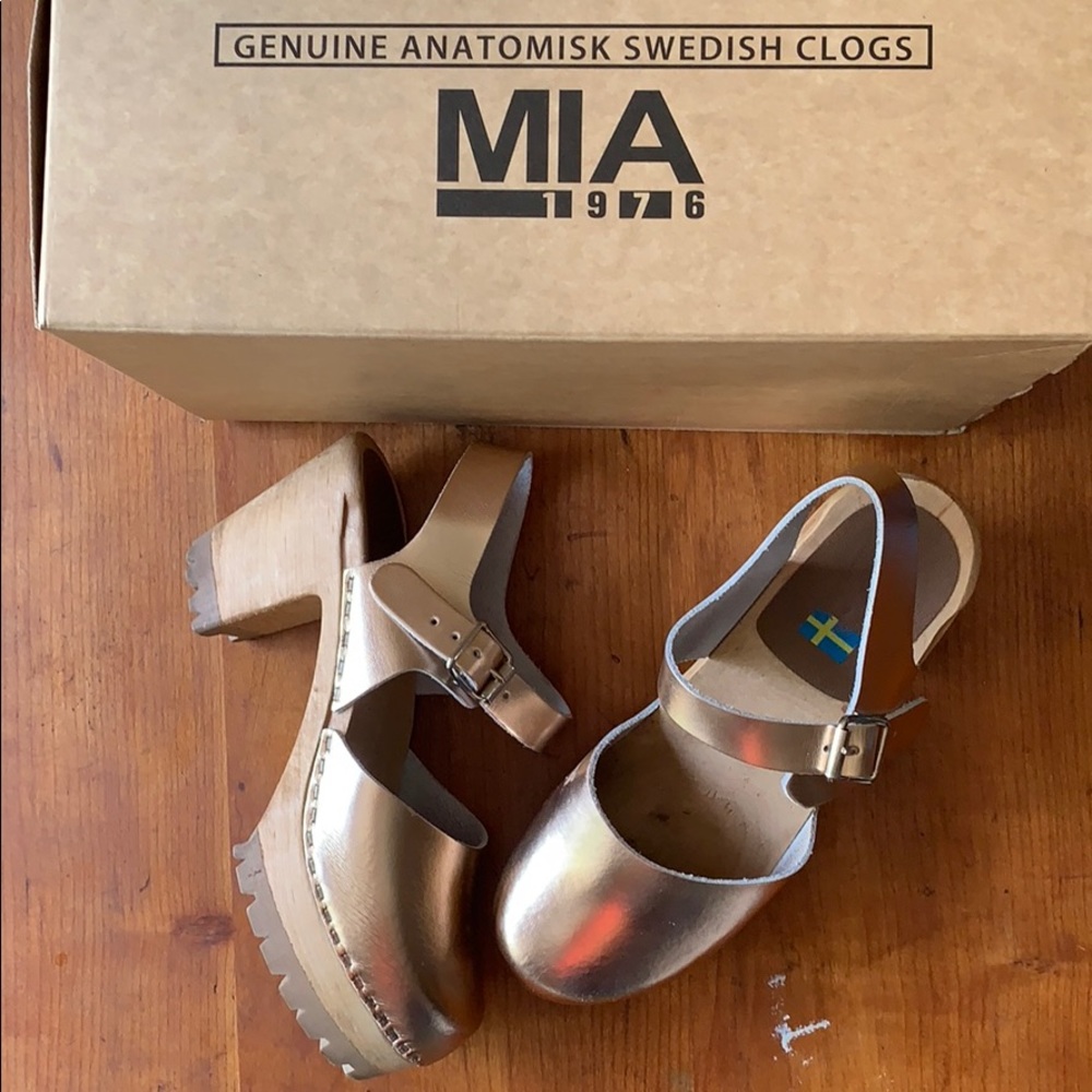 Rose Gold MIA Swedish Clogs